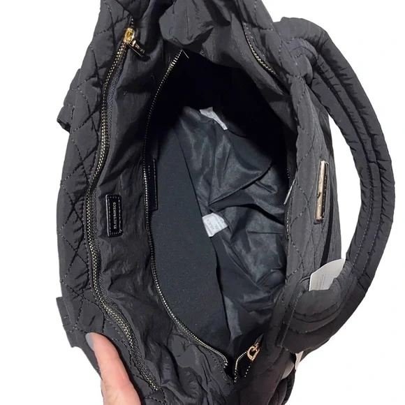 Saint + Sofia Marina Quilted Shopper Bag Black Travel Bag Internal Bag Straps - Picture 6 of 12